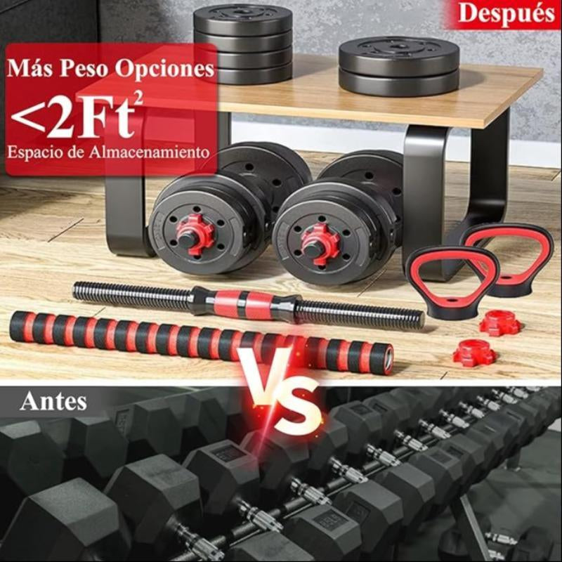 7 in 1 Multifunctional Dumbbell & Barbell Set, 15Kg Adjustable Dumbbell Set, Home Gym Workout Equipment for Women & Men, Gym Equipment, Fitness Workout
